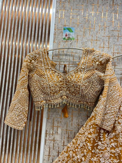 Delightful maroon crop top Lehenga Happy Customer