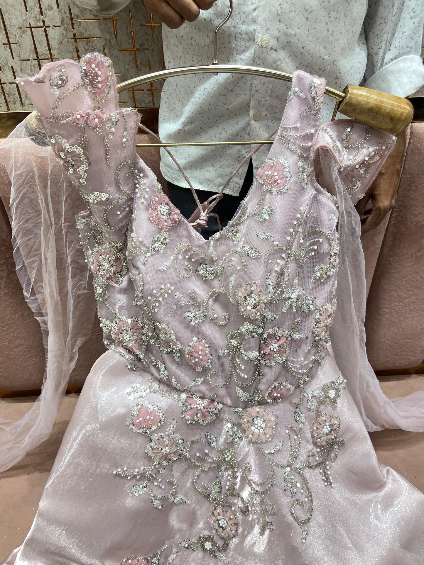 Pleasing floral pink Gown