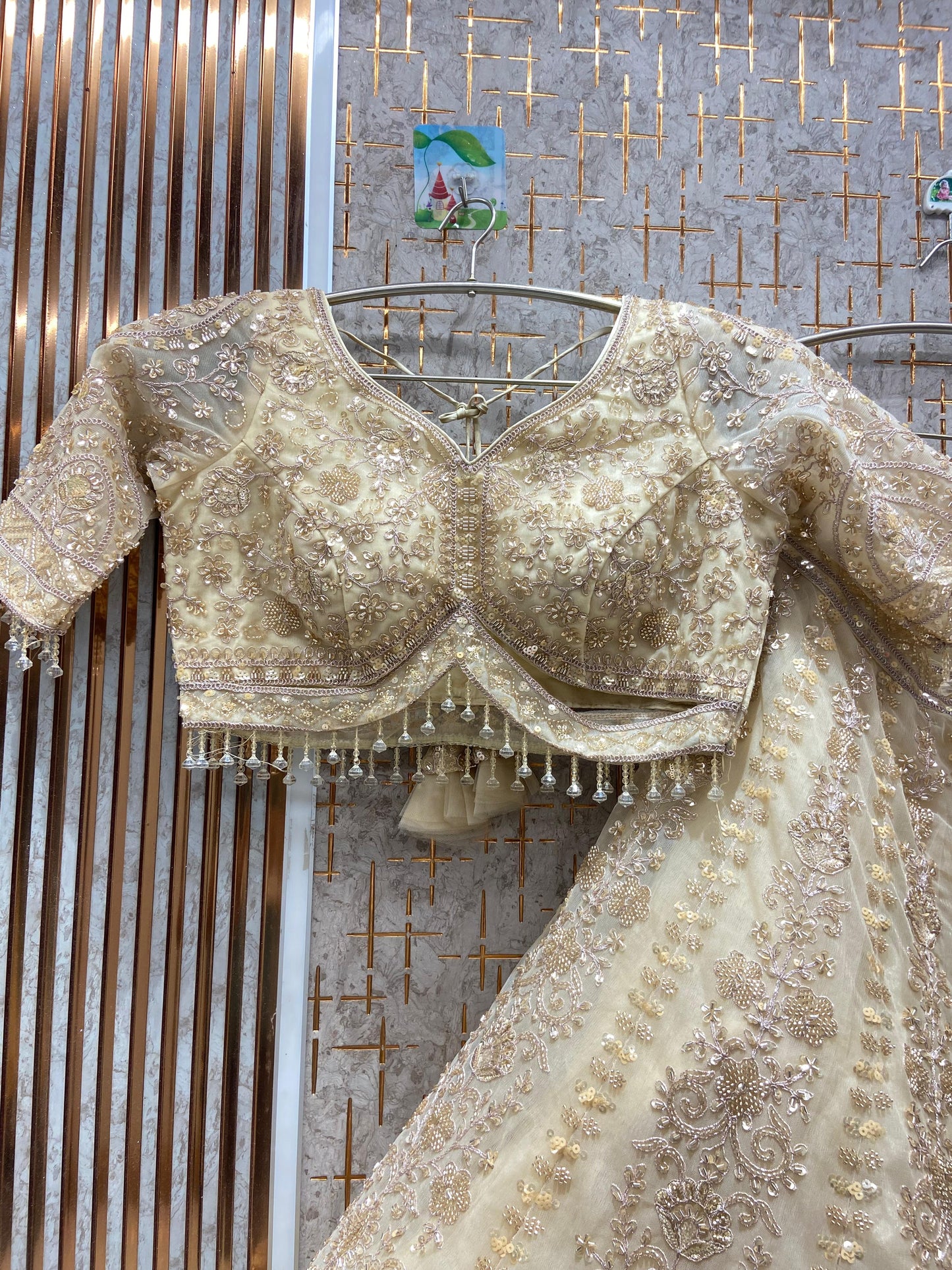 Engaging Lavender Crop top Lehenga