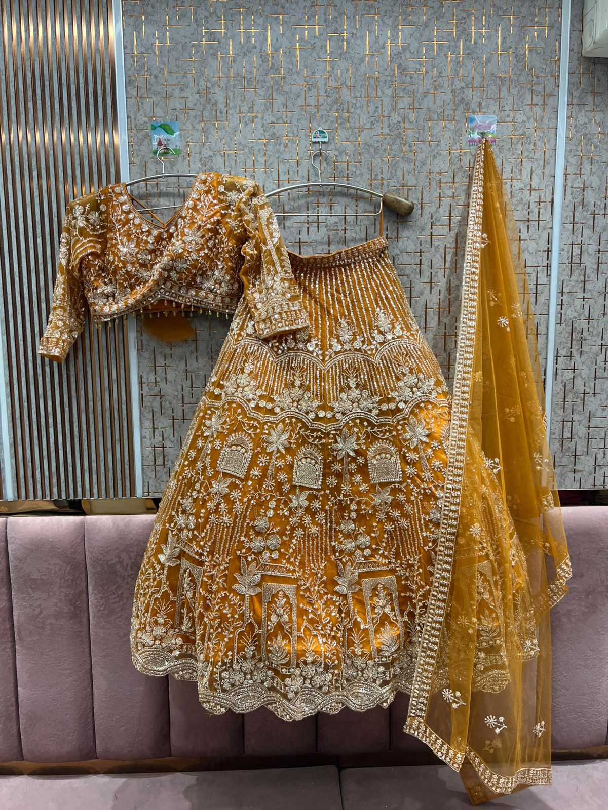 Pretty Sky blue Crop top Lehenga