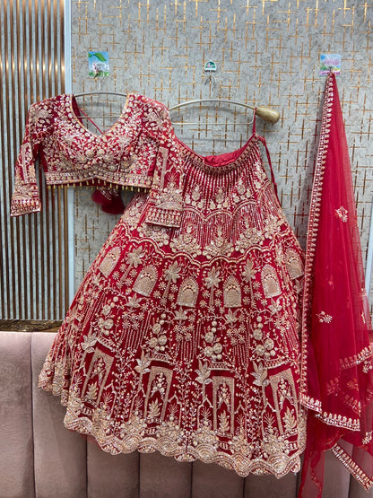 Pretty Sky blue Crop top Lehenga