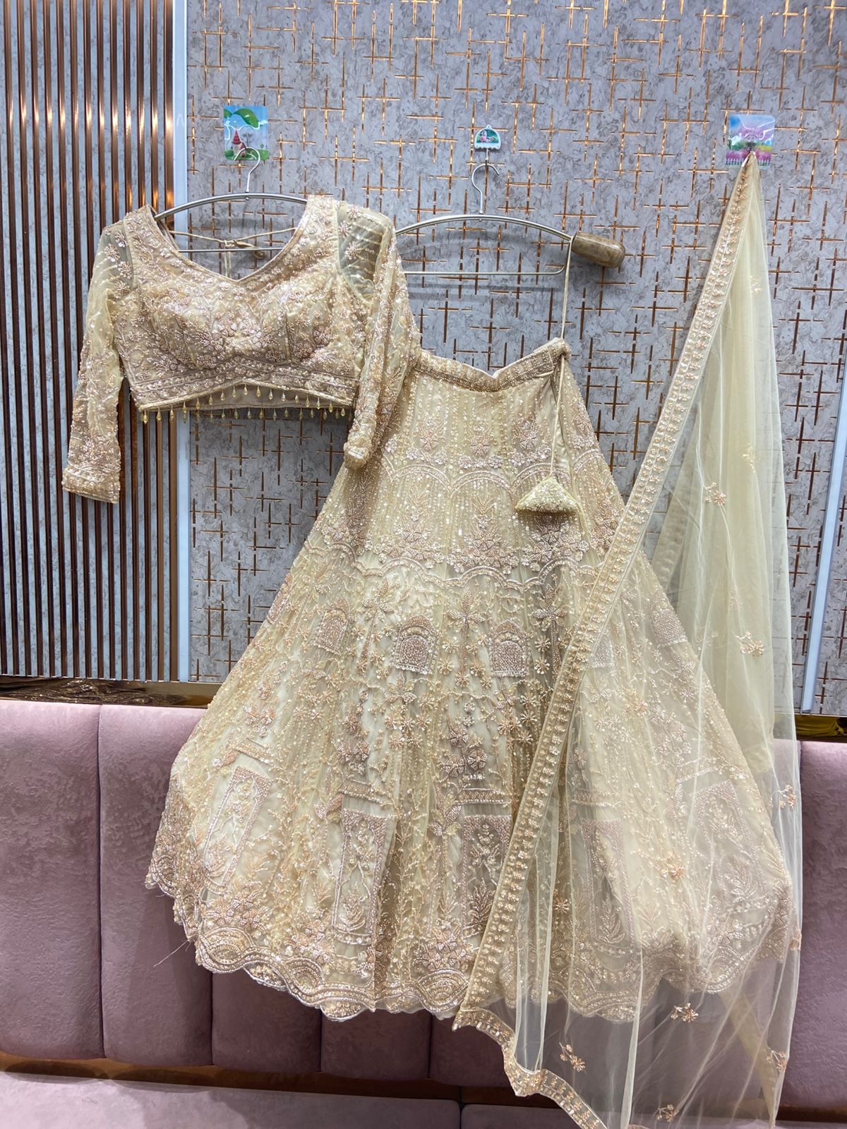 Pretty Sky blue Crop top Lehenga