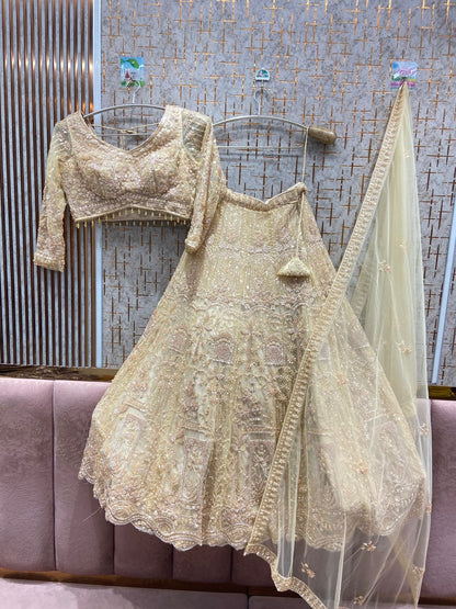 Pretty Sky blue Crop top Lehenga