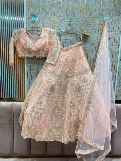 Pretty Sky blue Crop top Lehenga