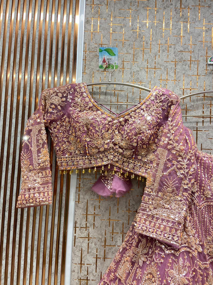 Pretty Sky blue Crop top Lehenga