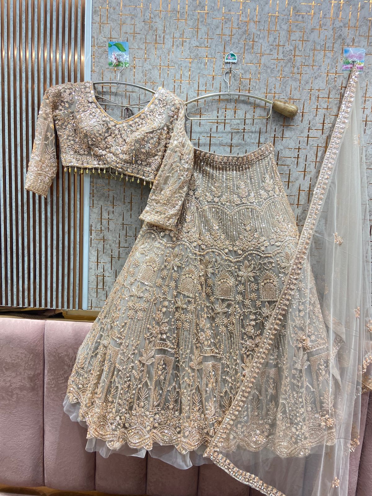 Pretty Sky blue Crop top Lehenga