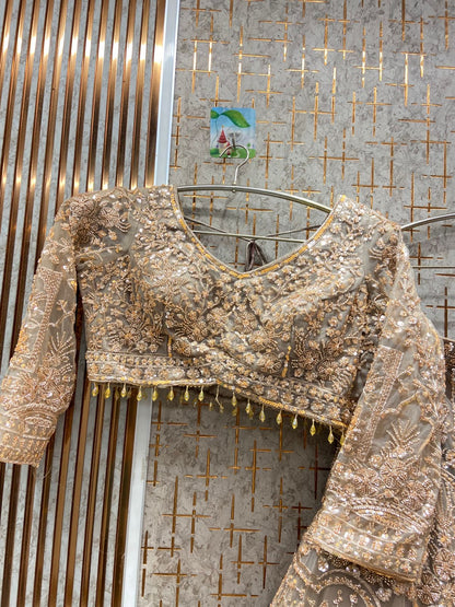 Pretty Sky blue Crop top Lehenga