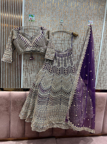 Good looking Sky blue Crop top Lehenga