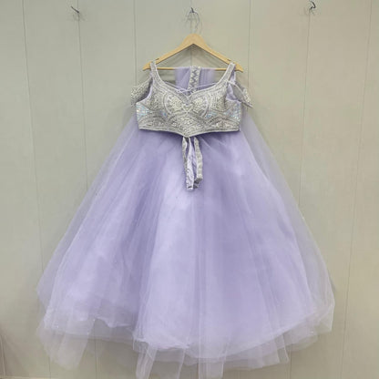 Khoobsurat Lavender baby pink crop Lehenga