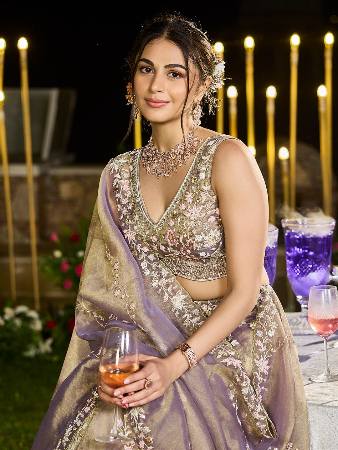 Awesome pink mari gold Lehenga