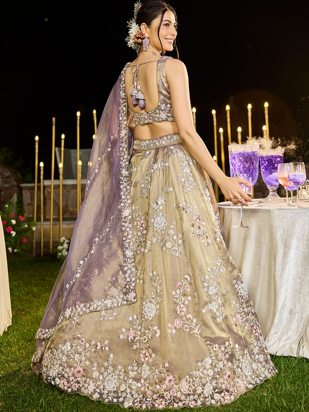 Awesome pink mari gold Lehenga