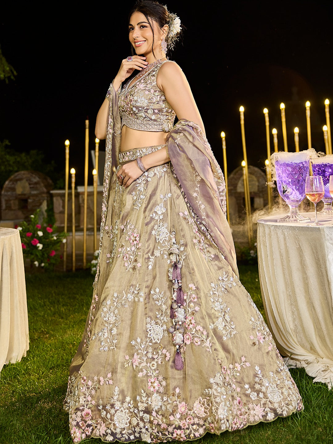 Awesome pink mari gold Lehenga