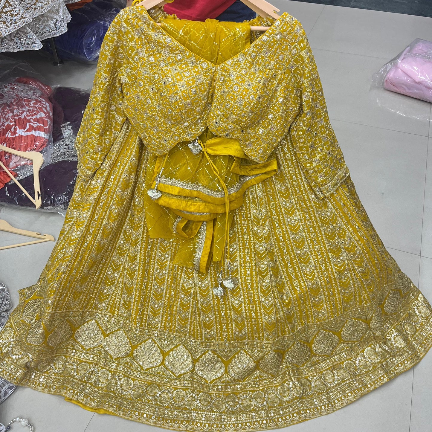 Lavishing Hot pink crop Lehenga