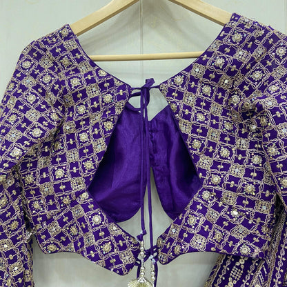 Charming purple crop top Lehenga