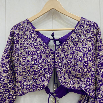 Charming purple crop top Lehenga