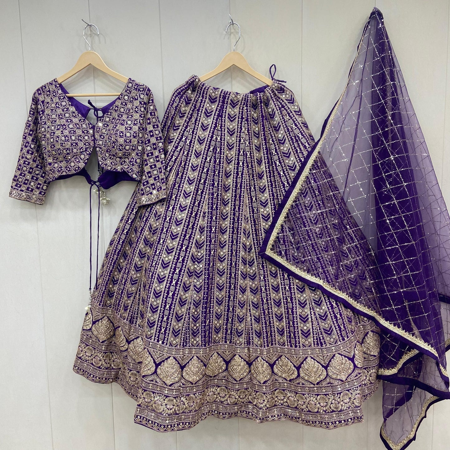 Charming purple crop top Lehenga
