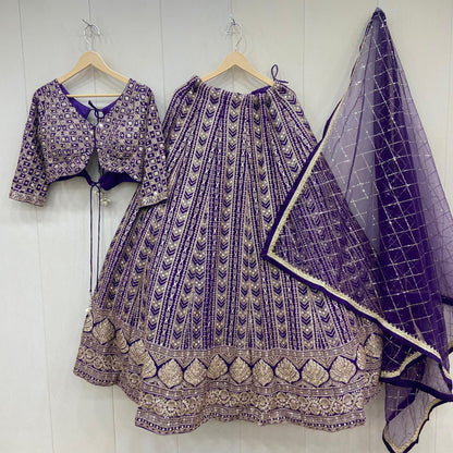 Charming purple crop top Lehenga