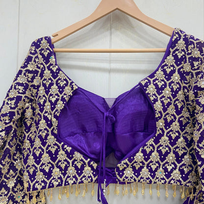 Majestic Dark green crop top Lehenga