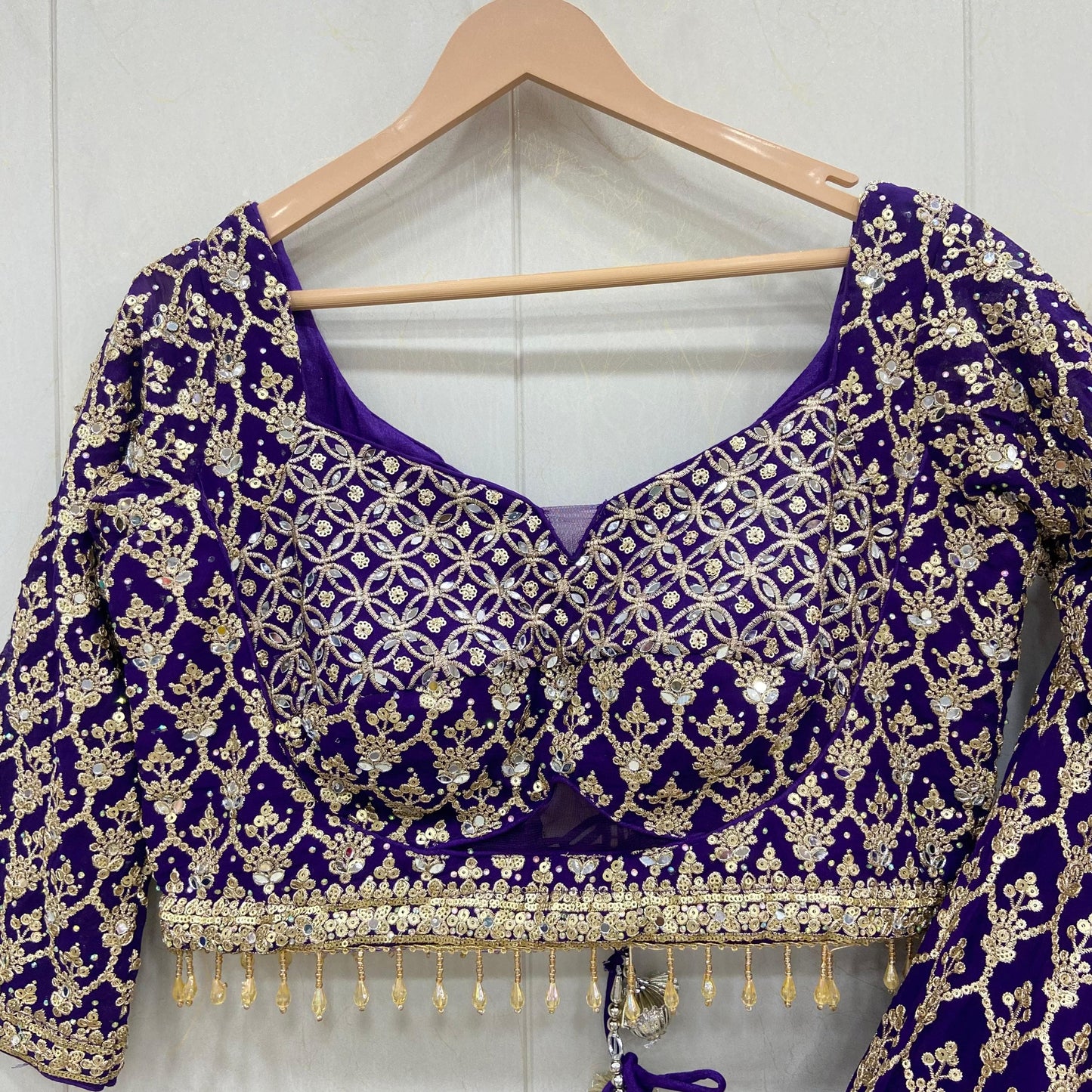 Majestic Dark green crop top Lehenga