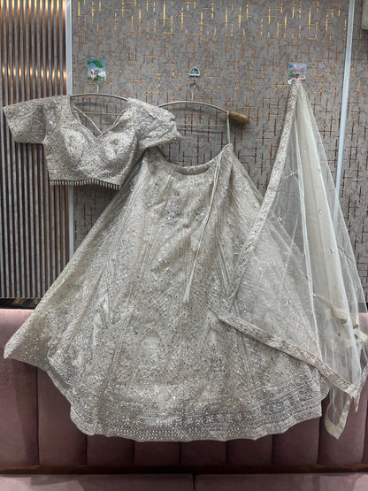 Beautiful pista green crop top Lehenga