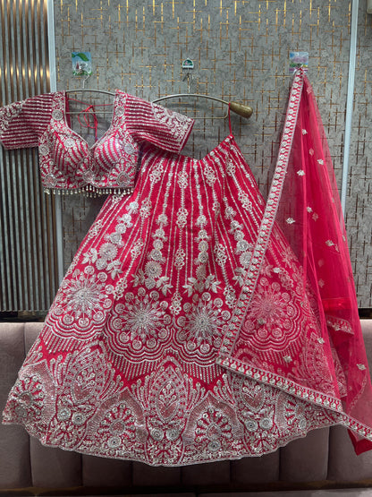 Lavishing Sky blue crop top Lehenga