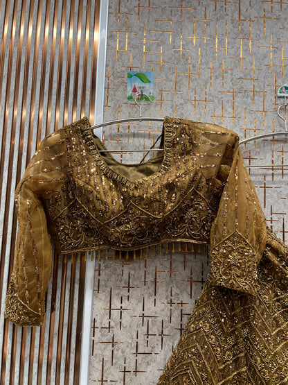 Fantastic Navy blue monotone crop top Lehenga