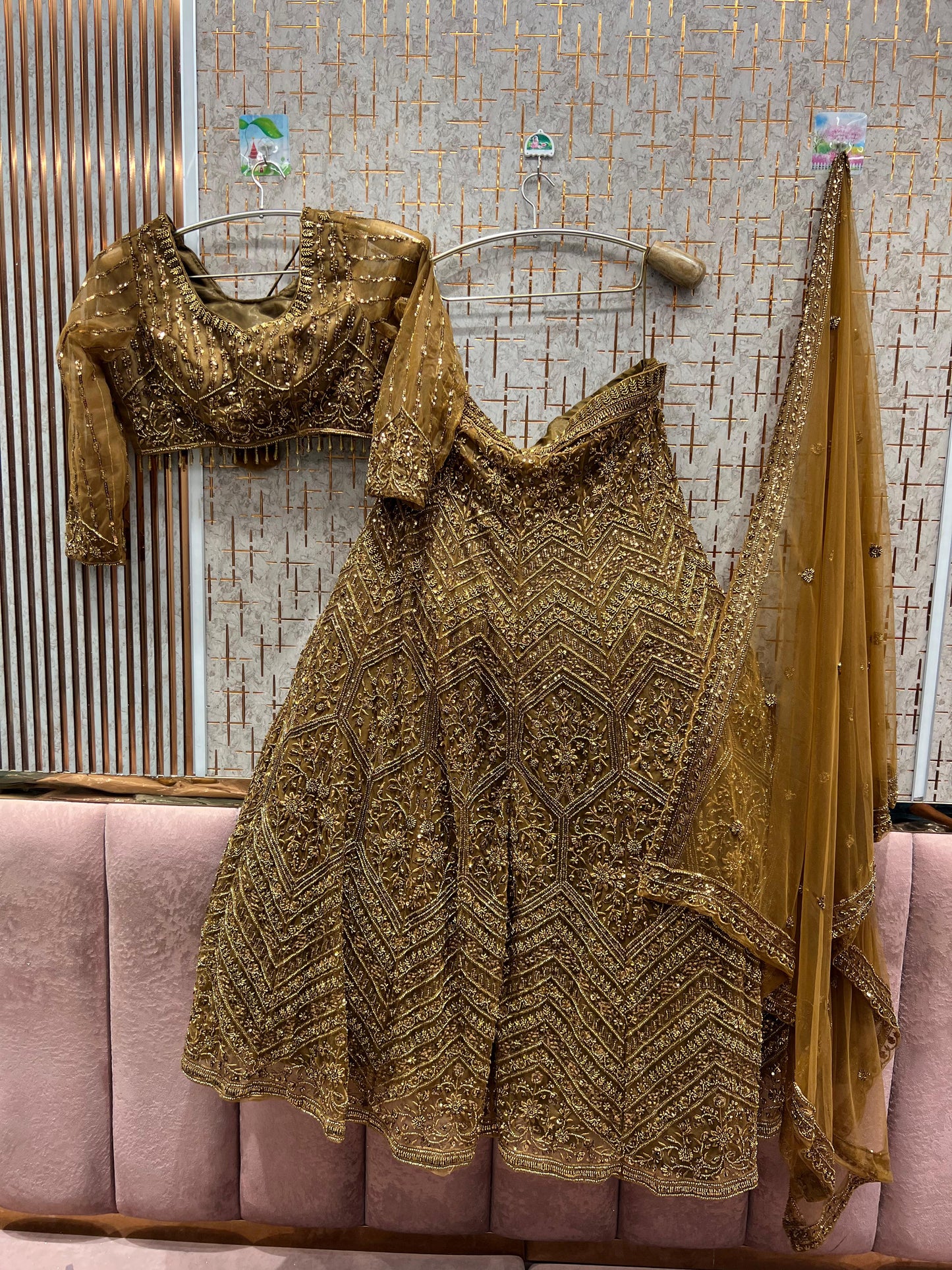 Fantastic Navy blue monotone crop top Lehenga