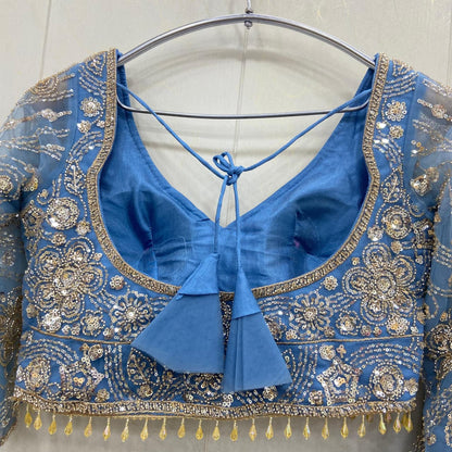 Awesome Sky blue crop top Lehenga