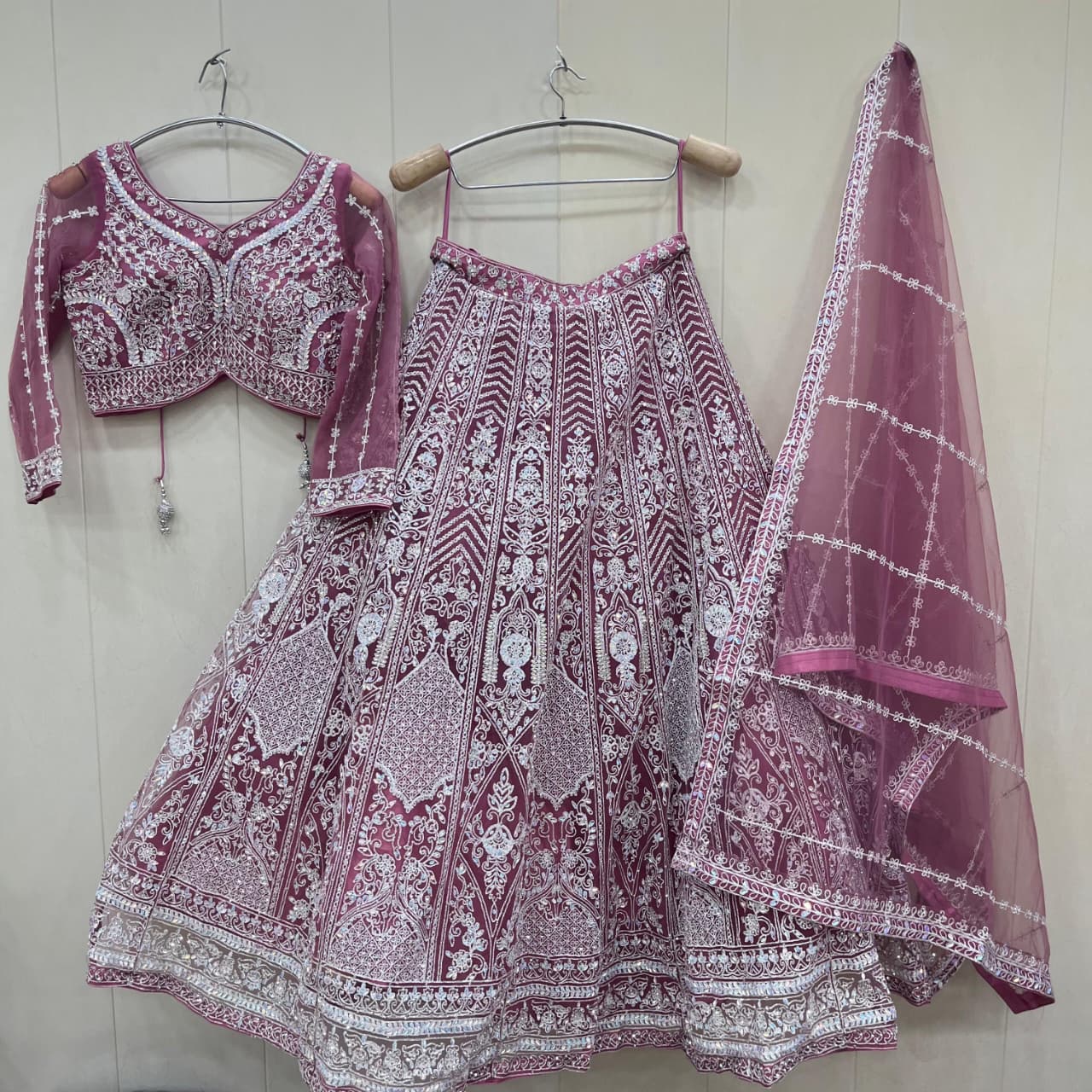 Fantastic pink crop top Lehenga