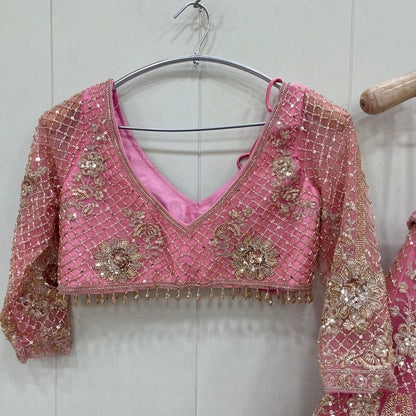 Something different pink crop top Lehenga