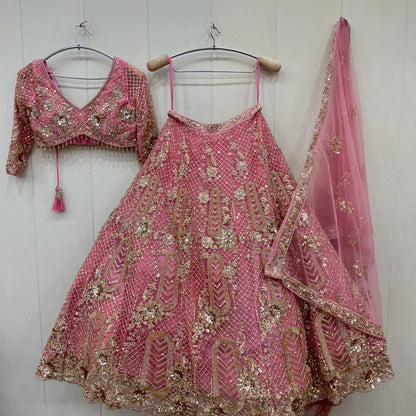 Something different pink crop top Lehenga