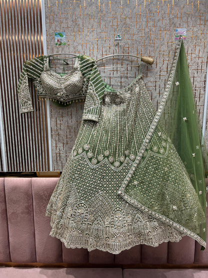 Awesome royal blue crop top Lehenga