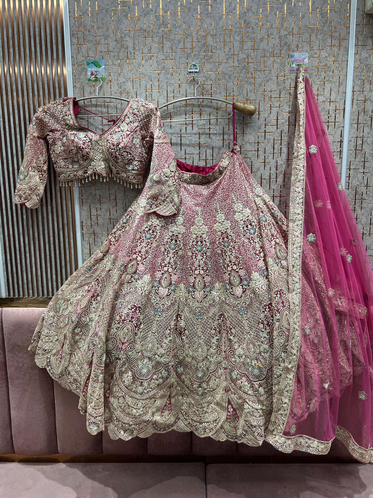 Designer Pretty Sky blue crop top Lehenga