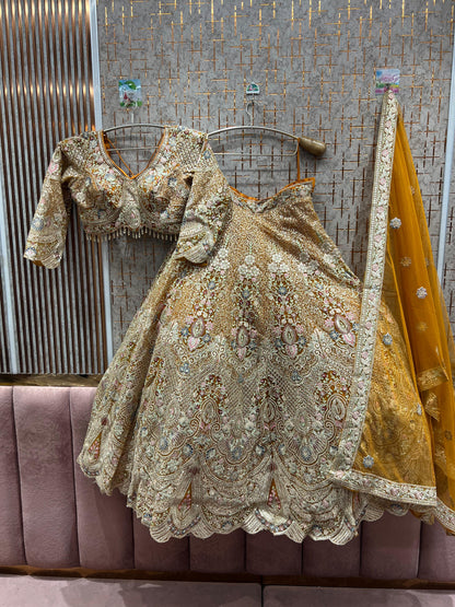 Designer Pretty Sky blue crop top Lehenga