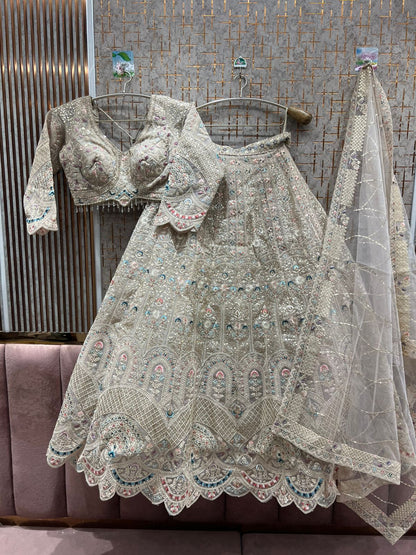 Gorgeous white crop top Lehenga