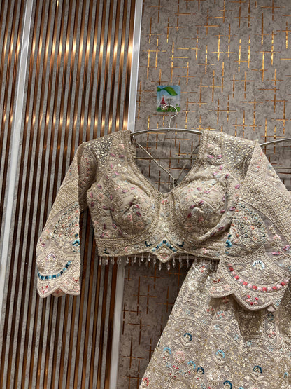 Gorgeous white crop top Lehenga