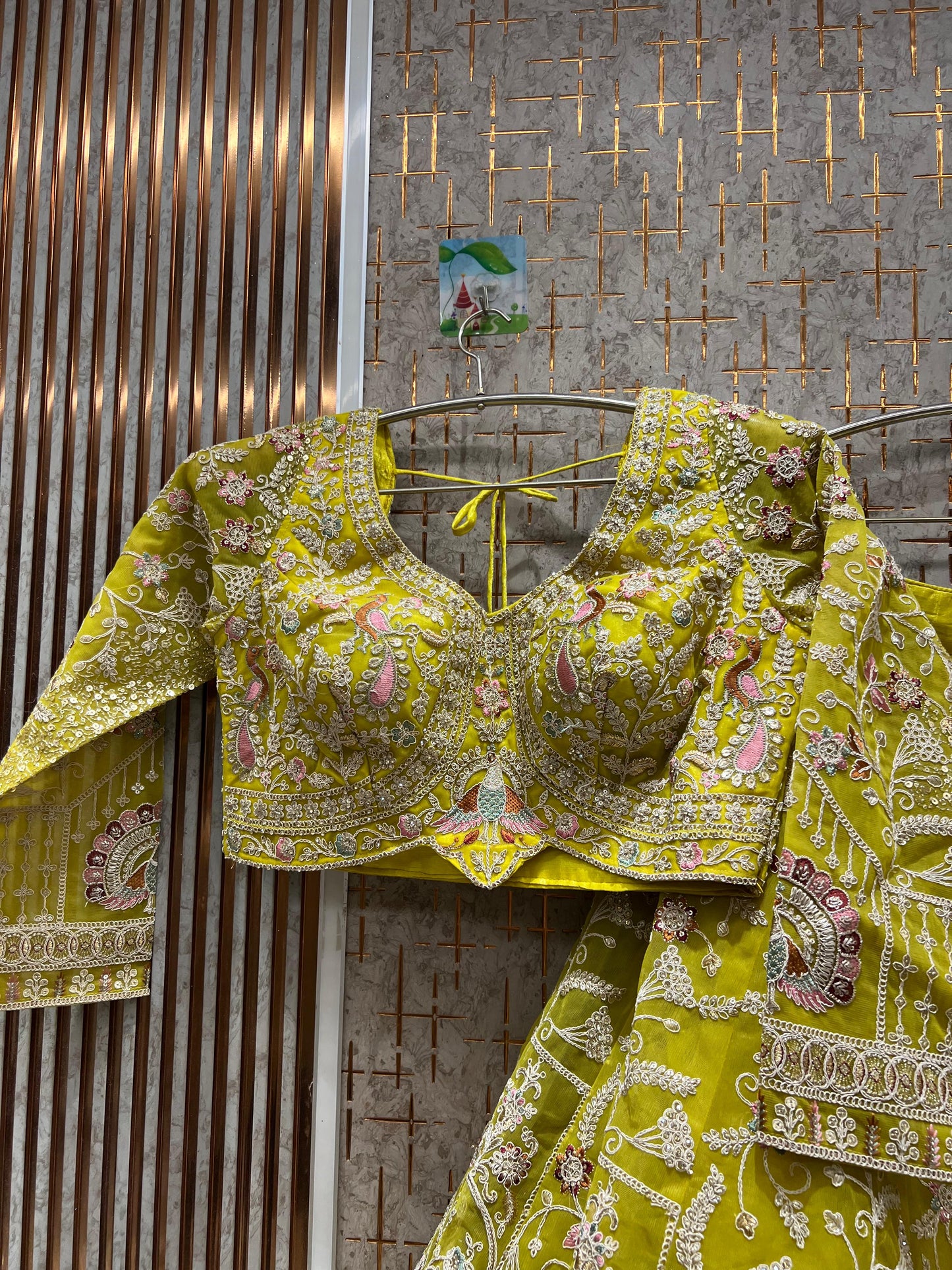 Astonishing yellow Haldi Mehendi crop top Lehenga