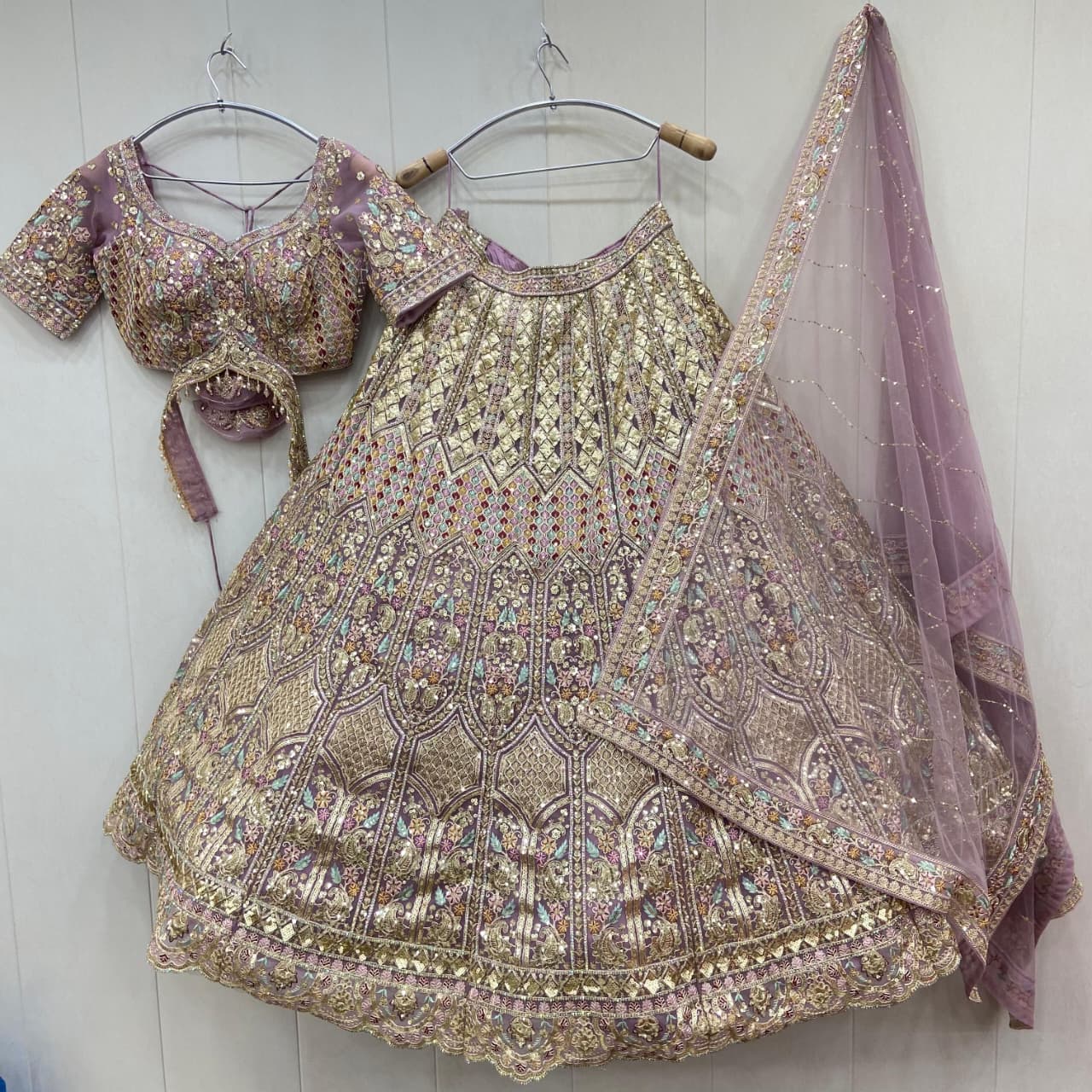 Fabulous pista green crop top Lehenga