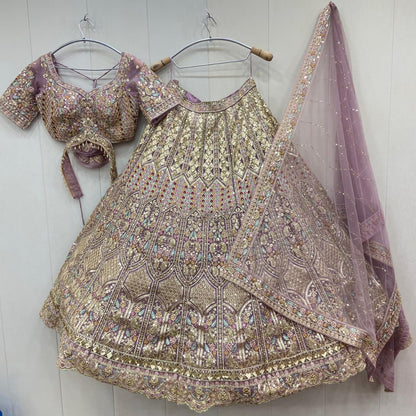 Fabulous pista green crop top Lehenga