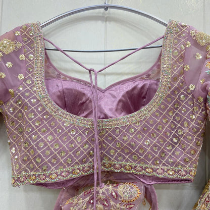 Fabulous pista green crop top Lehenga