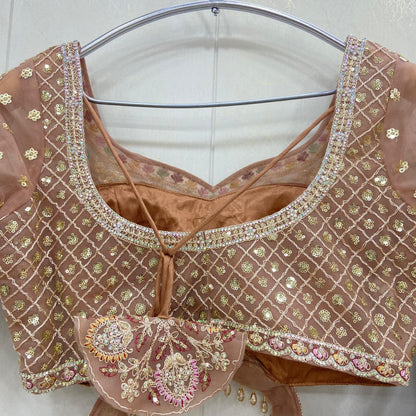 Fabulous pista green crop top Lehenga