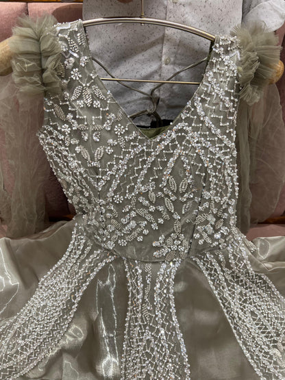 Awesome Sky blue handwork gown