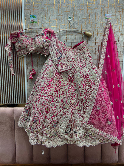 Gorgeous Sky blue peacock crop top Lehenga