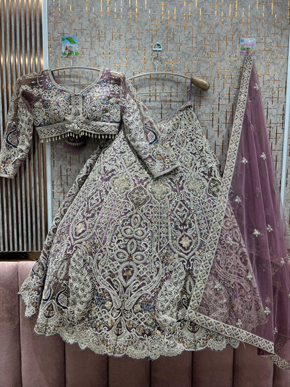 Gorgeous Sky blue peacock crop top Lehenga