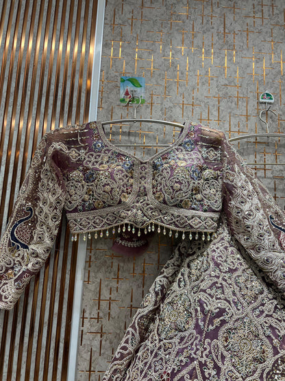 Gorgeous Sky blue peacock crop top Lehenga