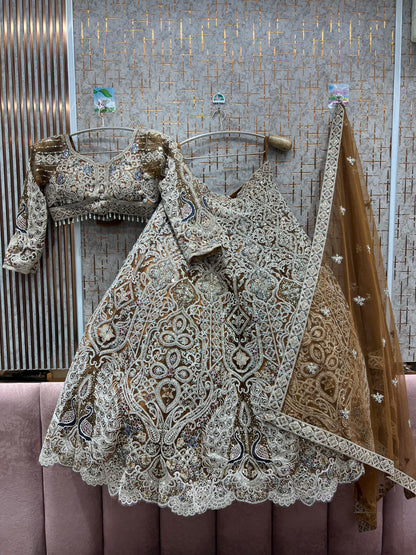 Gorgeous Sky blue peacock crop top Lehenga