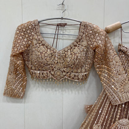 Good looking Lavender crop top Lehenga