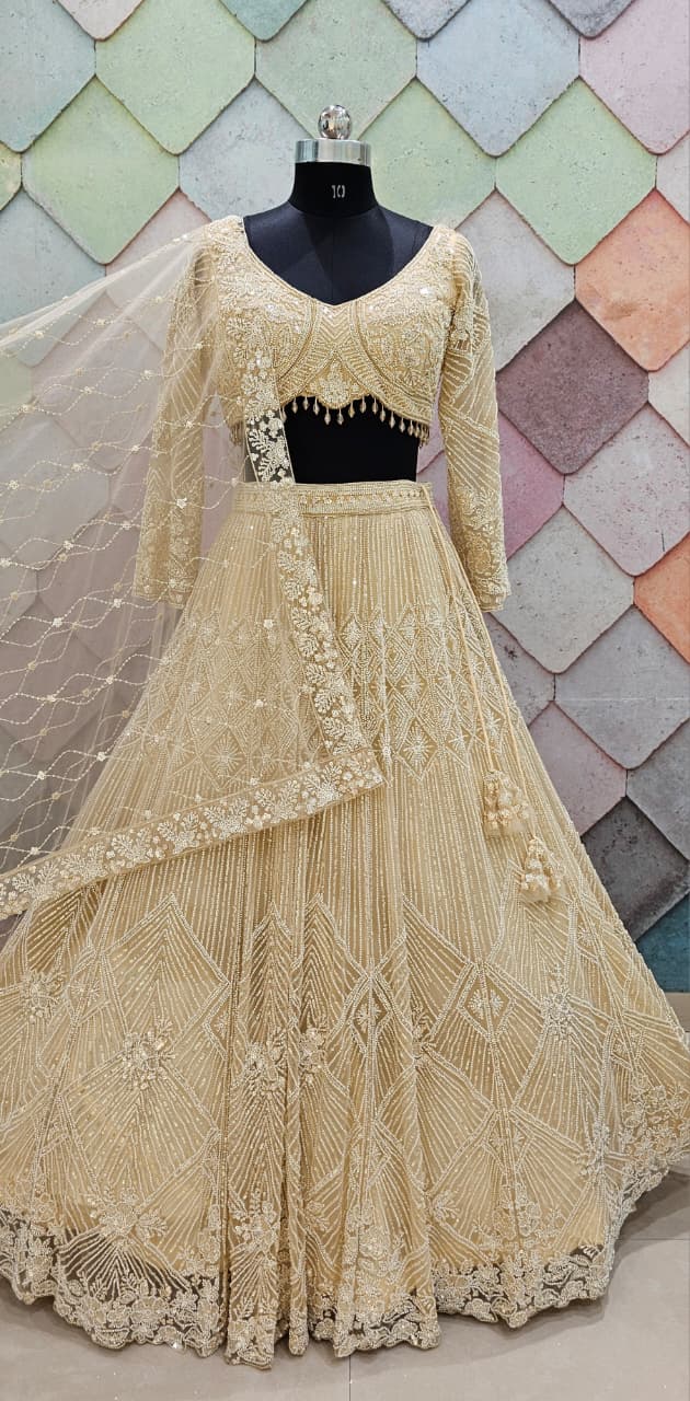 Good looking Cherry red on red monotone crop top Lehenga