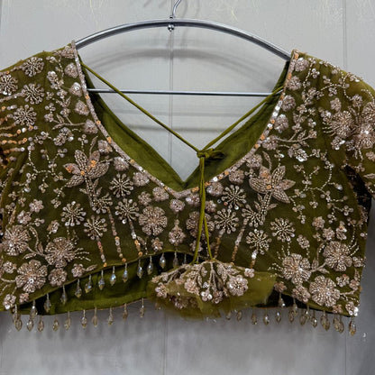 Charming mustard crop top Lehenga