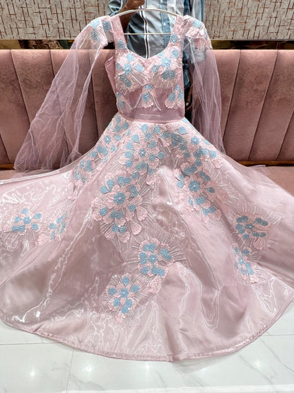 Lavishing pink Floral gown